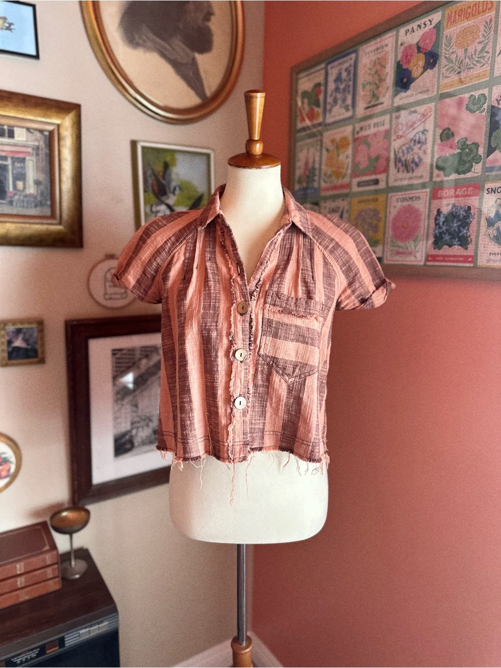 Free People Away At Sea Striped Sun Baked/ Copper Top